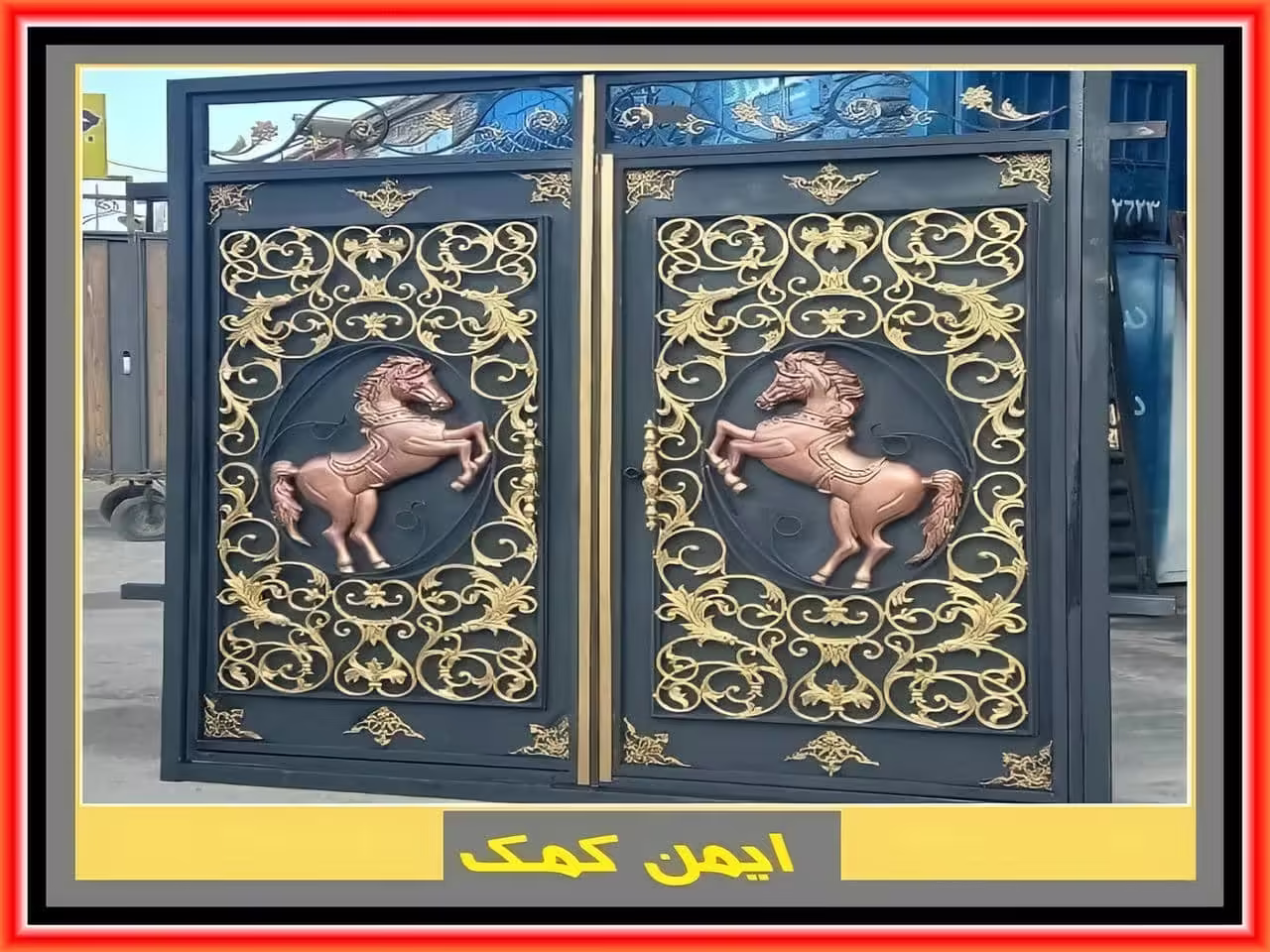 درب دست ساز طرح اسب