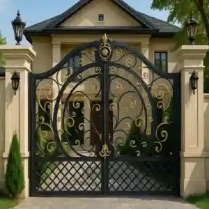 درب فلزی دایره مصور ویلا باغ