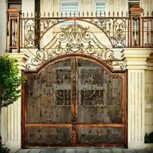 درب حیاط ساده و شیک فلزی مدرن