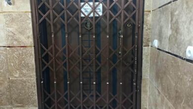 حفاظ پشت درب آکاردئونی در کیش