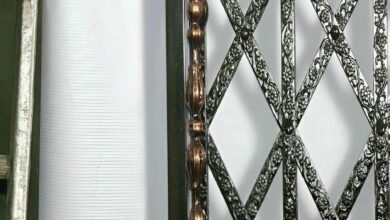حفاظ پشت درب آکاردئونی در سیرجان