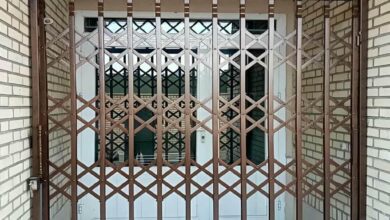 حفاظ پشت درب آکاردئونی در اشتهارد