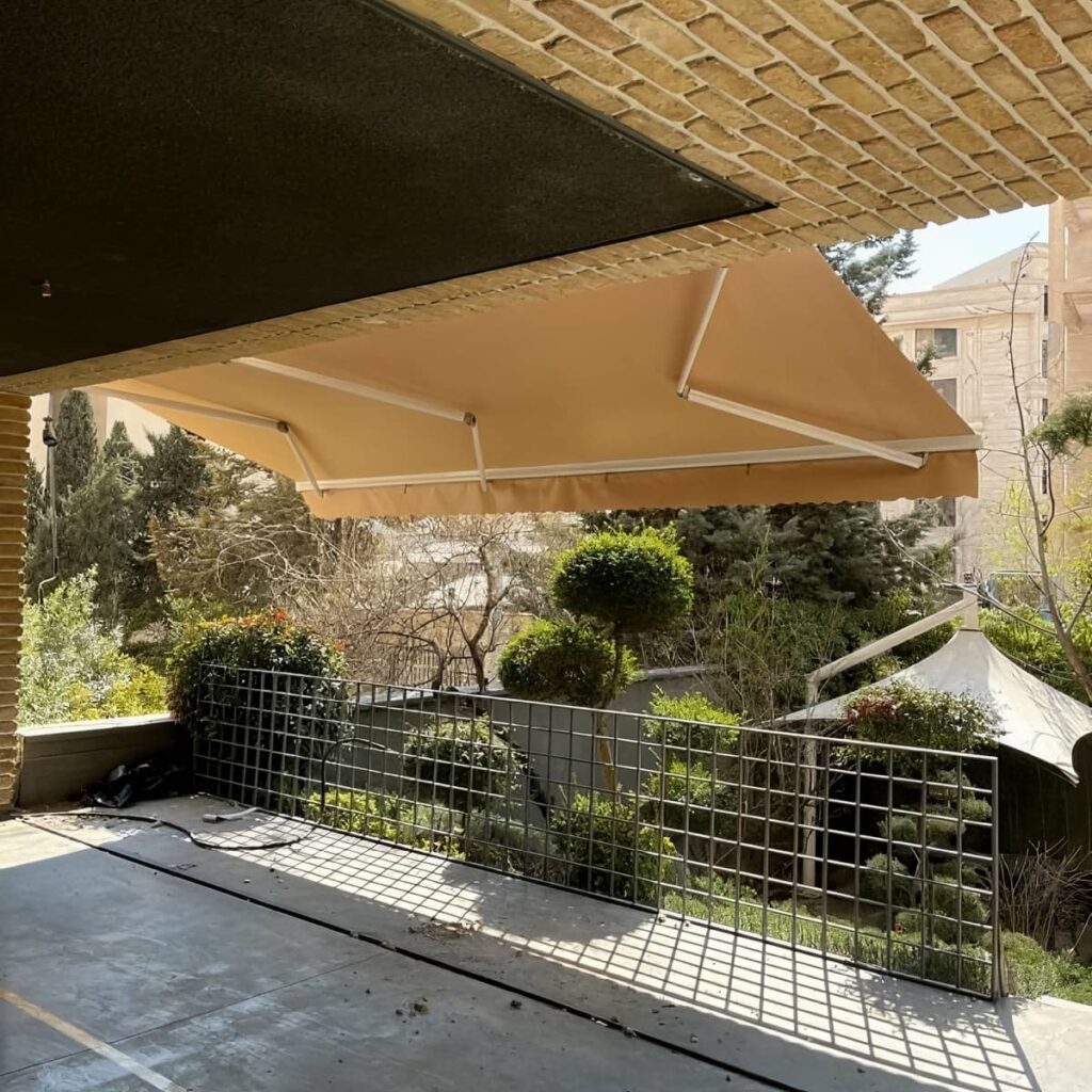 قیمت سایبان برقی اتوماتیک پارچه ضدآب در مشهد