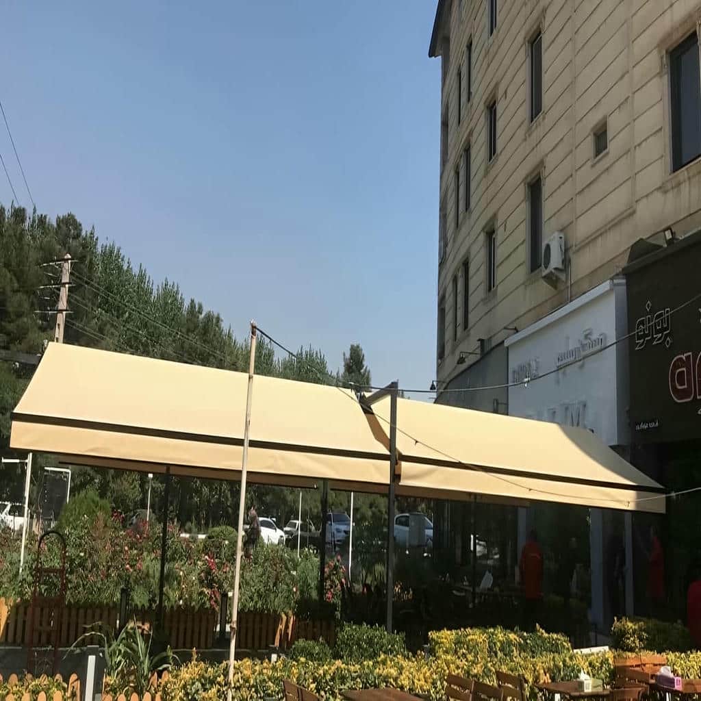 قیمت سایبان برقی اتوماتیک پارچه ضدآب در کردان