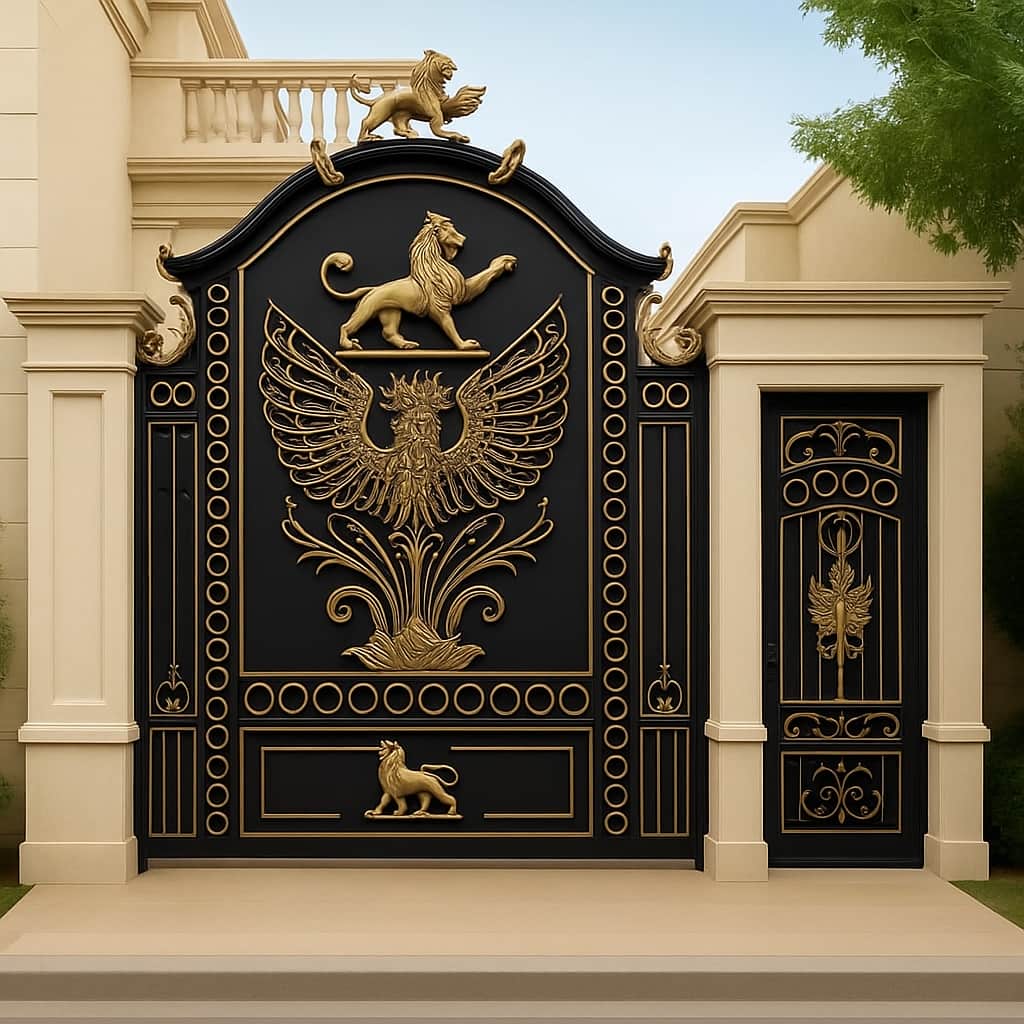 خرید درب حیاط فلزی ویلایی ساده در ملارد