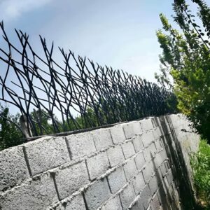 حفاظ شاخ گوزنی و حفاظ سرنیزه ای با نصب روی تاج دیوار