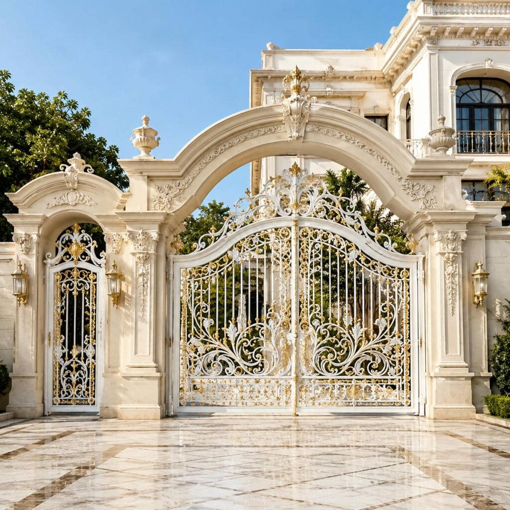 اجرای درب نمای آجری با پنل عمودی