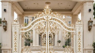 8 طرح درب پارکینگ برش لیزری طرح هندسی