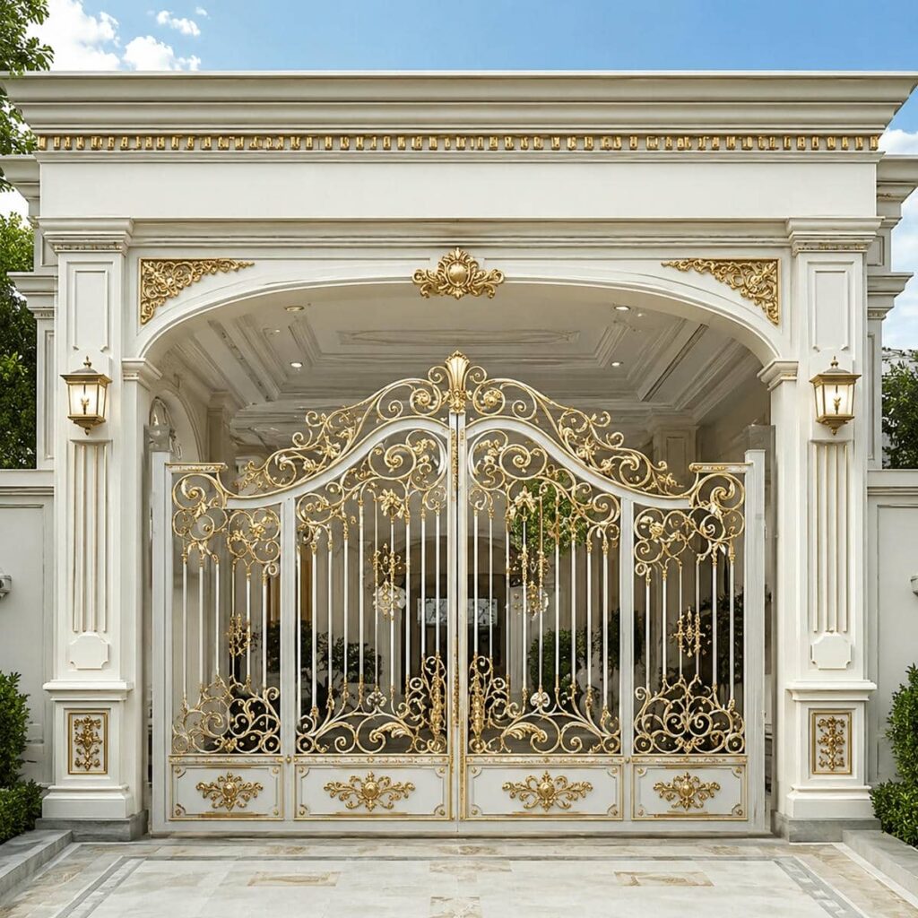 8 طرح درب حیاط کشویی ریل زمینی