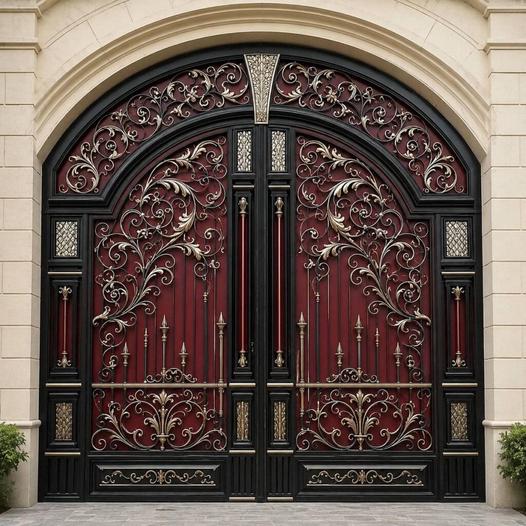 درب بزرگ پارکینگ دو لنگه برای ورودی عریض