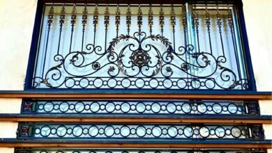 9 نمونه نرده پنجره فلزی شاسی دار