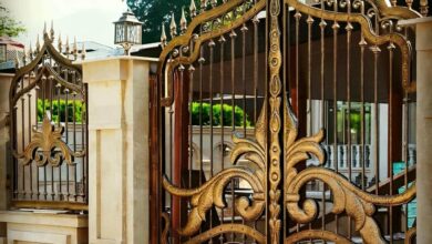 9 نمونه درب حیاط فلزی دو لنگه