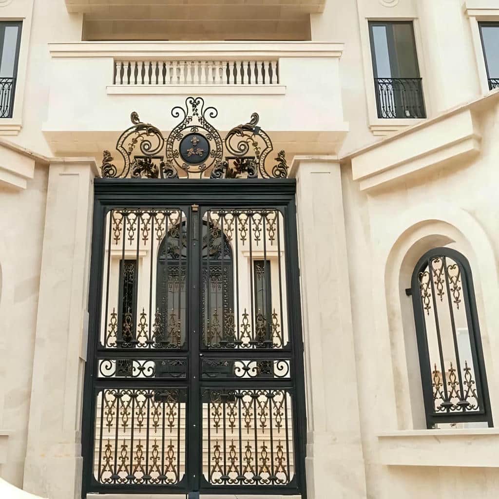 درب پارکینگ برش لیزری طرح هندسی با فرم ششضلعی