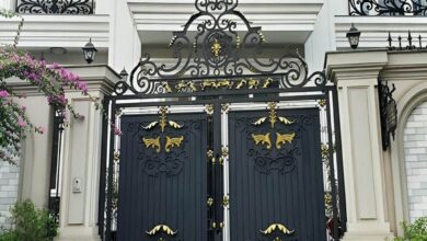 6 مدل درب آهنی کلاسیک کتیبه دار