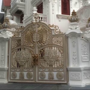 7 طرح درب ساختمان مدرن نمای سنگ