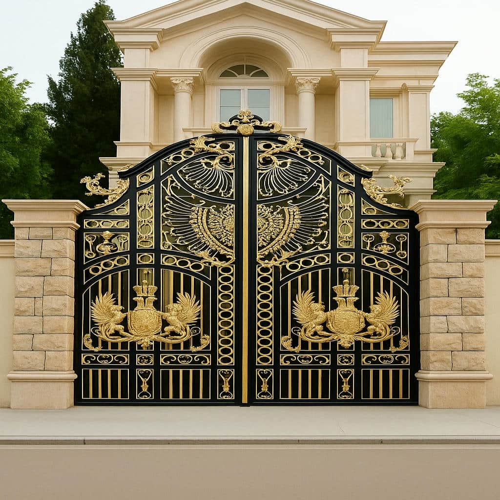 درب پارکینگ مدرن پنل مشبک ترکیبی با ورق ساده