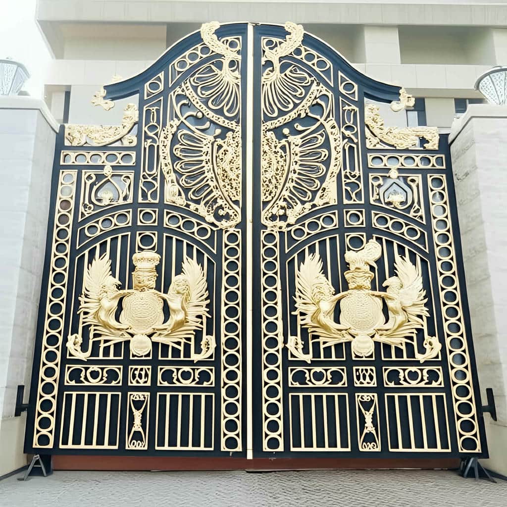 درب پارکینگ کشویی محوطه ترکیبی ورق و پروفیل