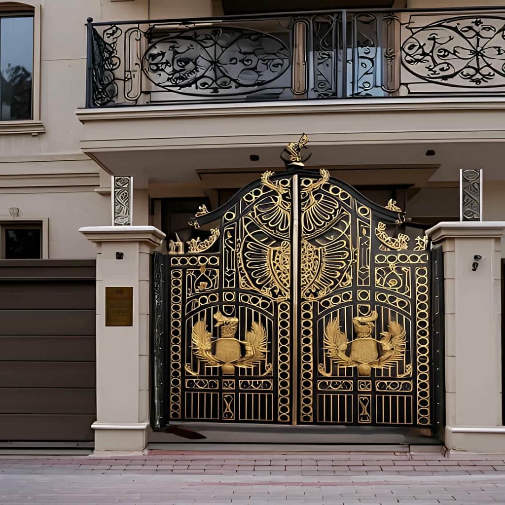 درب پارکینگ حیاط لولایی مشبک برای ورودی حیاط