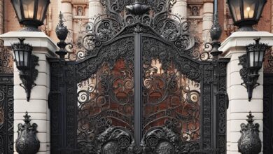 7 نمونه درب پارکینگ کلاسیک کتیبه دار