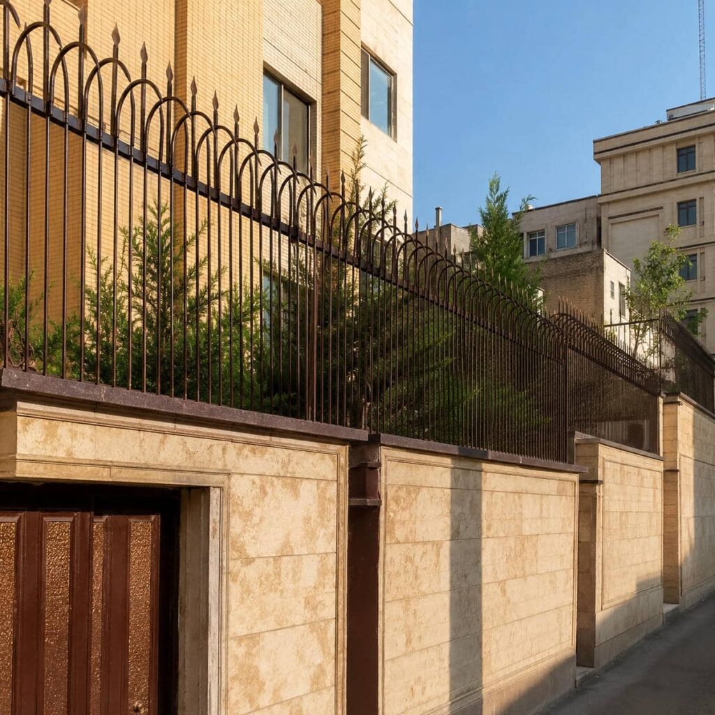اجرای حفاظ دیوار سیم خاردار ترکیبی با کنترل زیرسازی