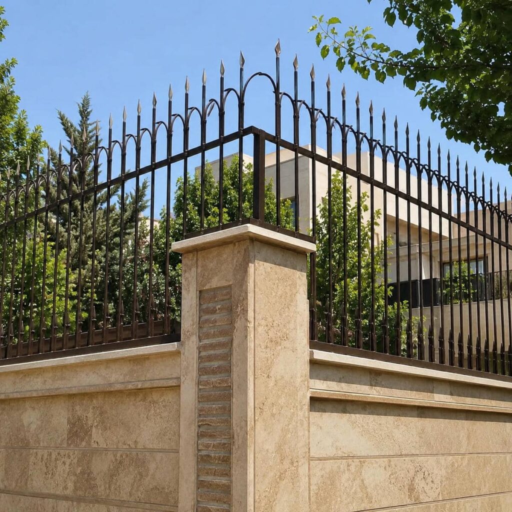 سفارش نرده حفاظ دیوار ساده متناسب با عرض تاج