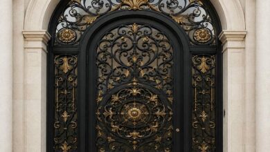 9 مدل درب ویلایی نفررو کنار پارکینگ