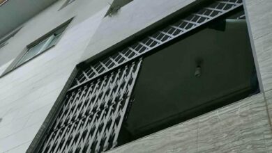حفاظ پشت درب آپارتمان فلزی با جوشکاری تمیز