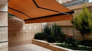 سایبان ریموت دار نمای مدرن