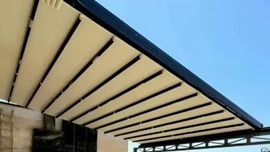 سایبان ریموت دار ورودی ساختمان