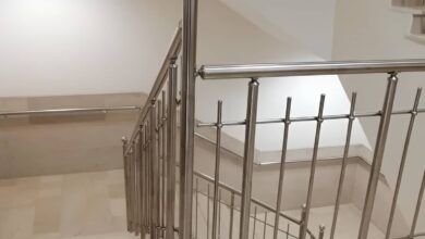 نرده استیل راه پله براق