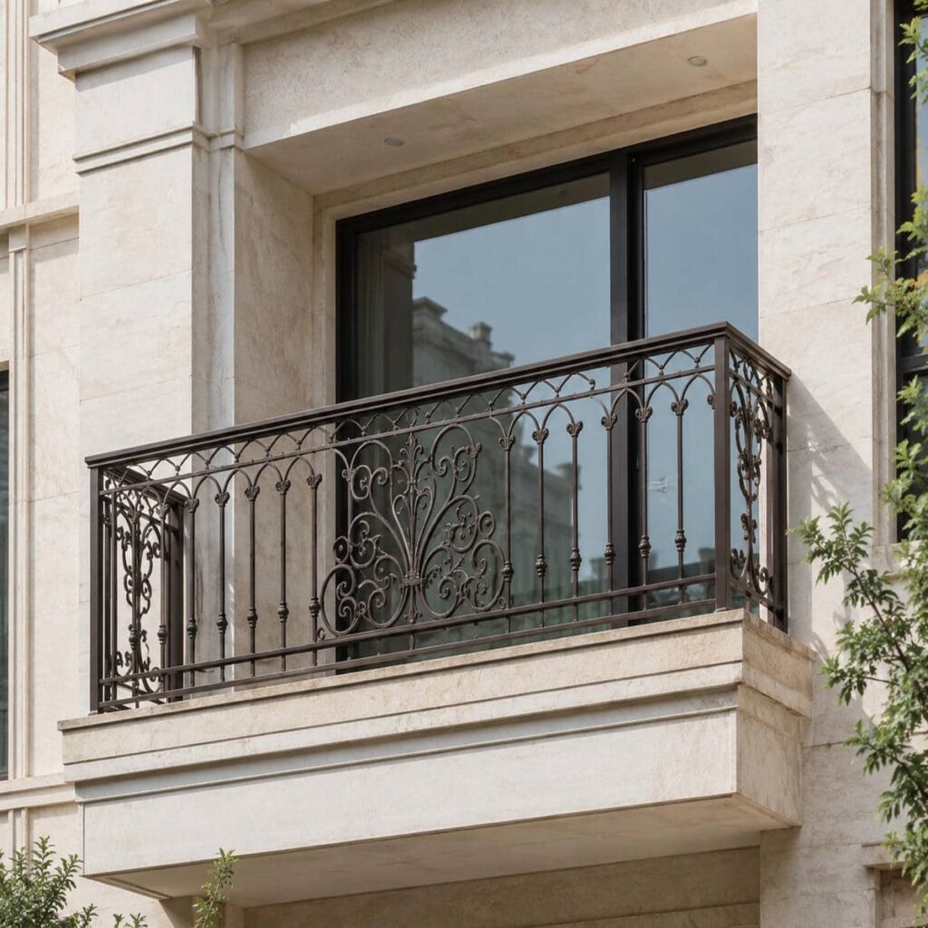 نرده چوبی راه پله چوب طبیعی