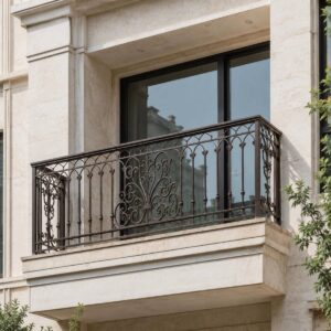 نرده چوبی راه پله چوب طبیعی