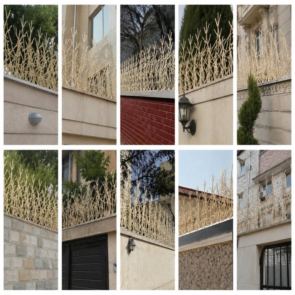 حفاظ دیوار شاخه دار مشکی کنار باغ زنجان