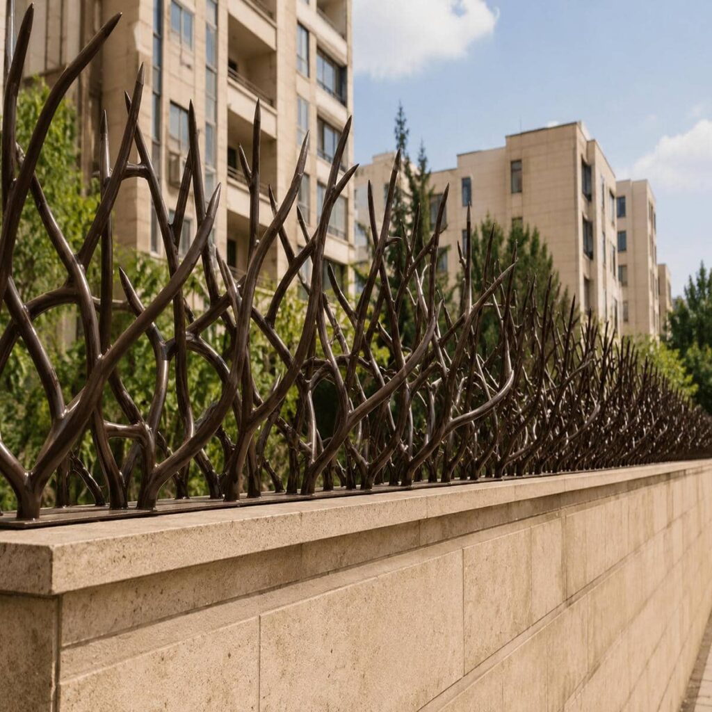 نرده محافظ روی دیوار ویلای ارومیه با نمای آجری