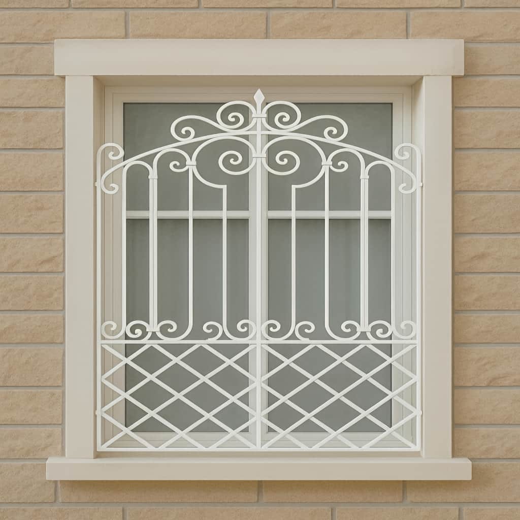 گارد فلزی خاکستری مقابل پنجره دوجداره در اردبیل